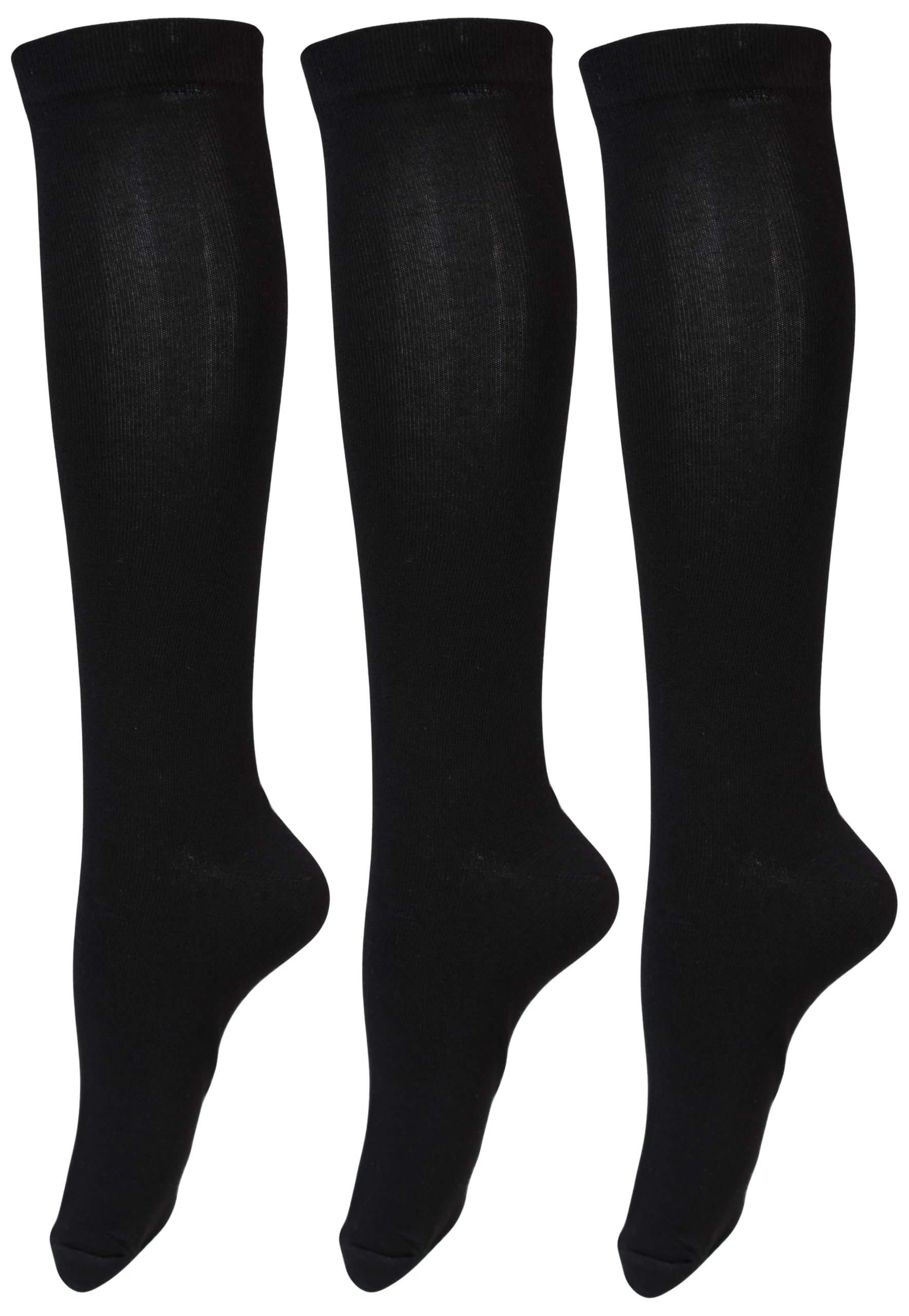 RC. ROYAL CLASS Girls Organic Cotton Solid Soft Knee Length School/Uniform/Formal/Casual Socks for Girls (Pack of 3 Pairs)