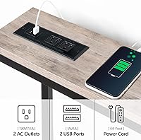 Vista 7 de Skinny Console Table with Power Outlets, 63" Narrow Sofa Table, Behind Couch Table with Charging Station, Sofa Hallway Table for Plants, Living Room