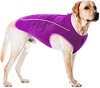 Vista 20 de Suéter de forro polar aislado para perros Chaleco ligero y cálido para perro Puerto con cremallera para arnés Chaqueta de invierno para clima