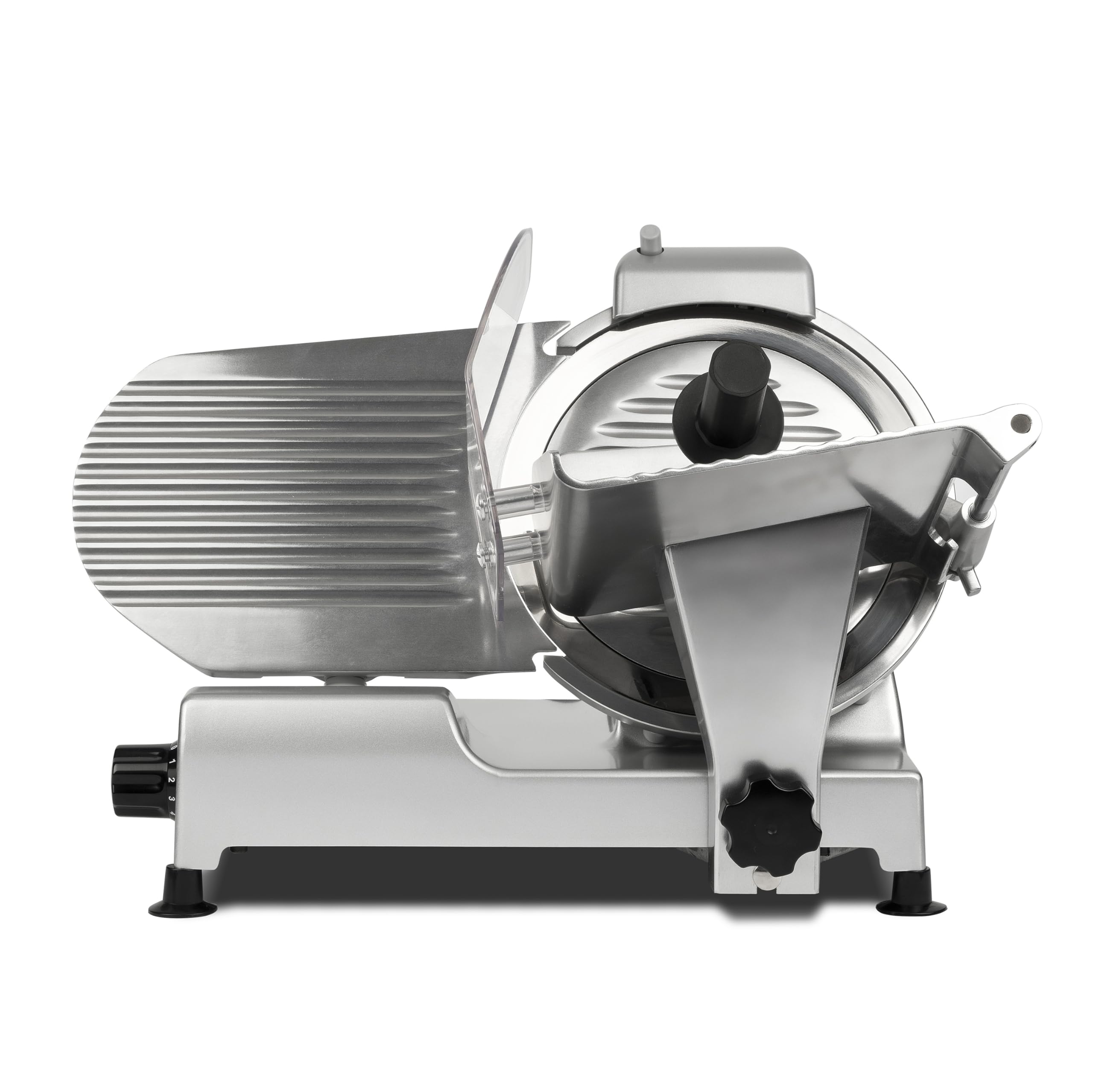 G3 Ferrari G20157 Affettatrice Professionale Emilia 250, 240 W, Lama Inox 25 cm, Affilatoio integrato, Interruttore a 2 pulsanti, Spessore taglio 0-12 mm, Piedini antiscivolo, Argento