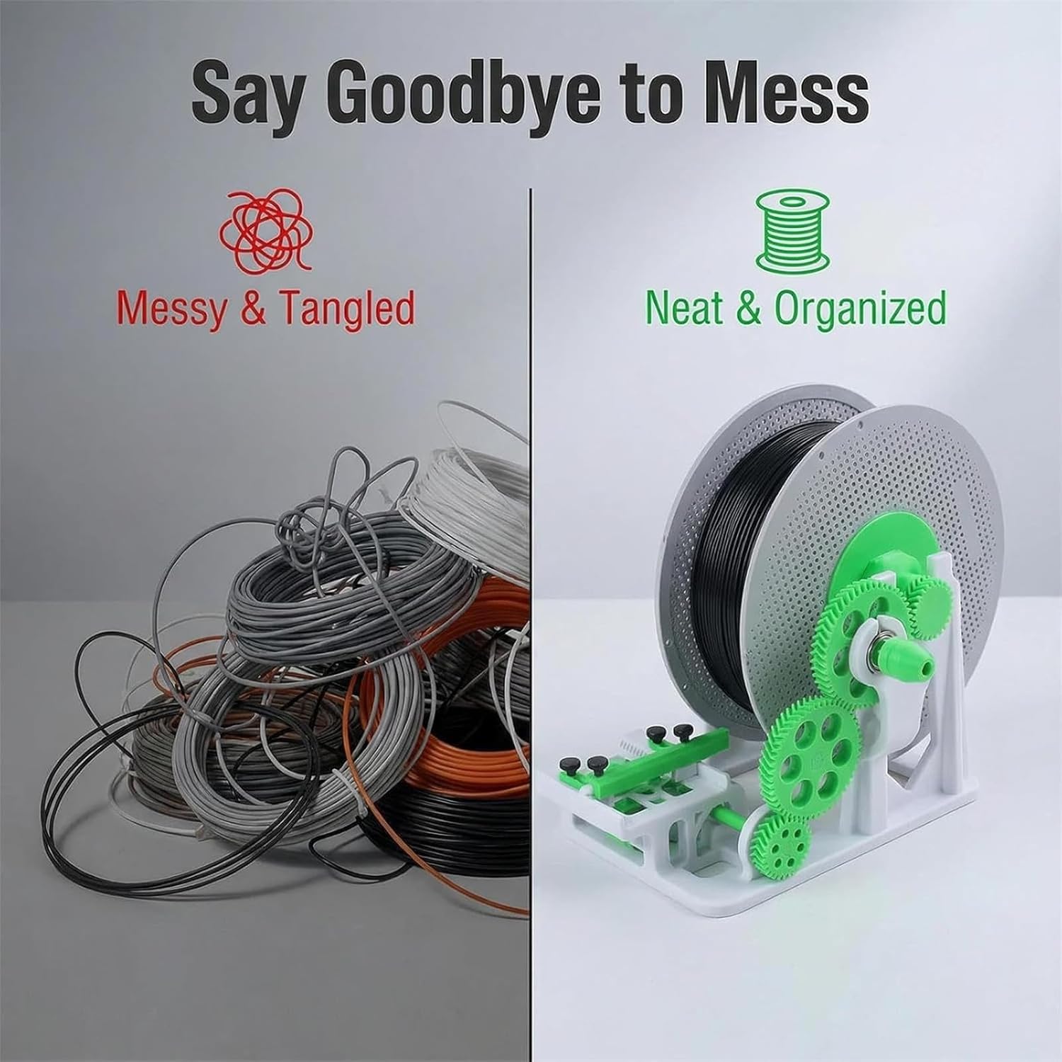 Hand Crank Filament Spool Winder for 1kg 3D Printing Spools, Tangle-Free Winder, Efficient Winding Prevents Tangling