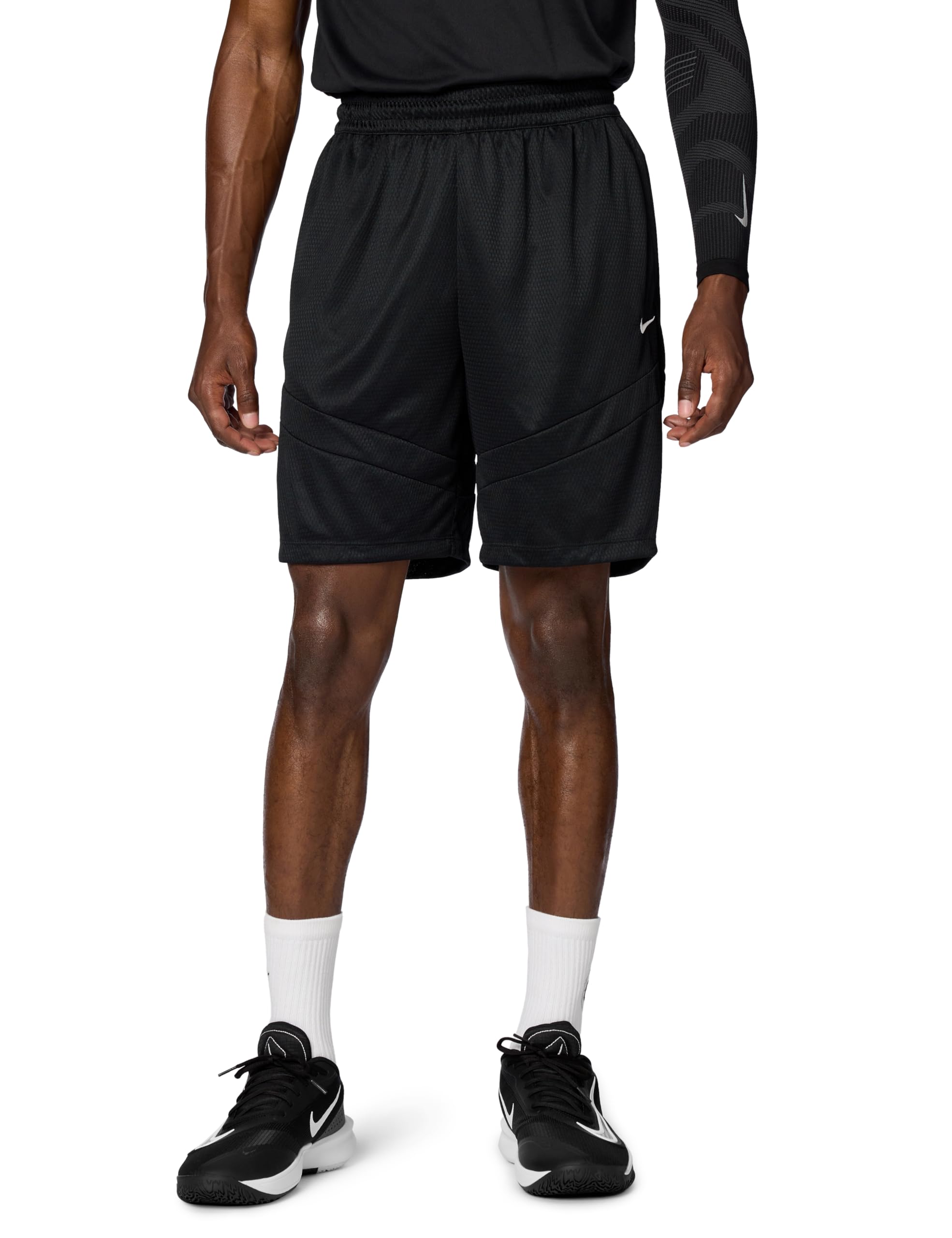 NIKE DV9524-014 M NK DF ICON 8IN Short Pants Men's Black/Black/Black/White Size M