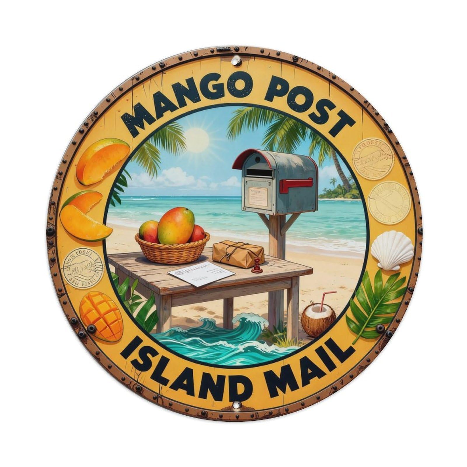 Mango Post Sign Metal Tin Sign Plaque