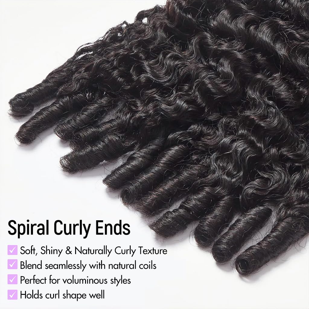 mscoco V Part Wig Human Hair Burmese Curly Glueless Wigs Human Hair Clip In Upgrade U Part Human Hair Wig with Drawstring 180% Density Natural Black 18inch