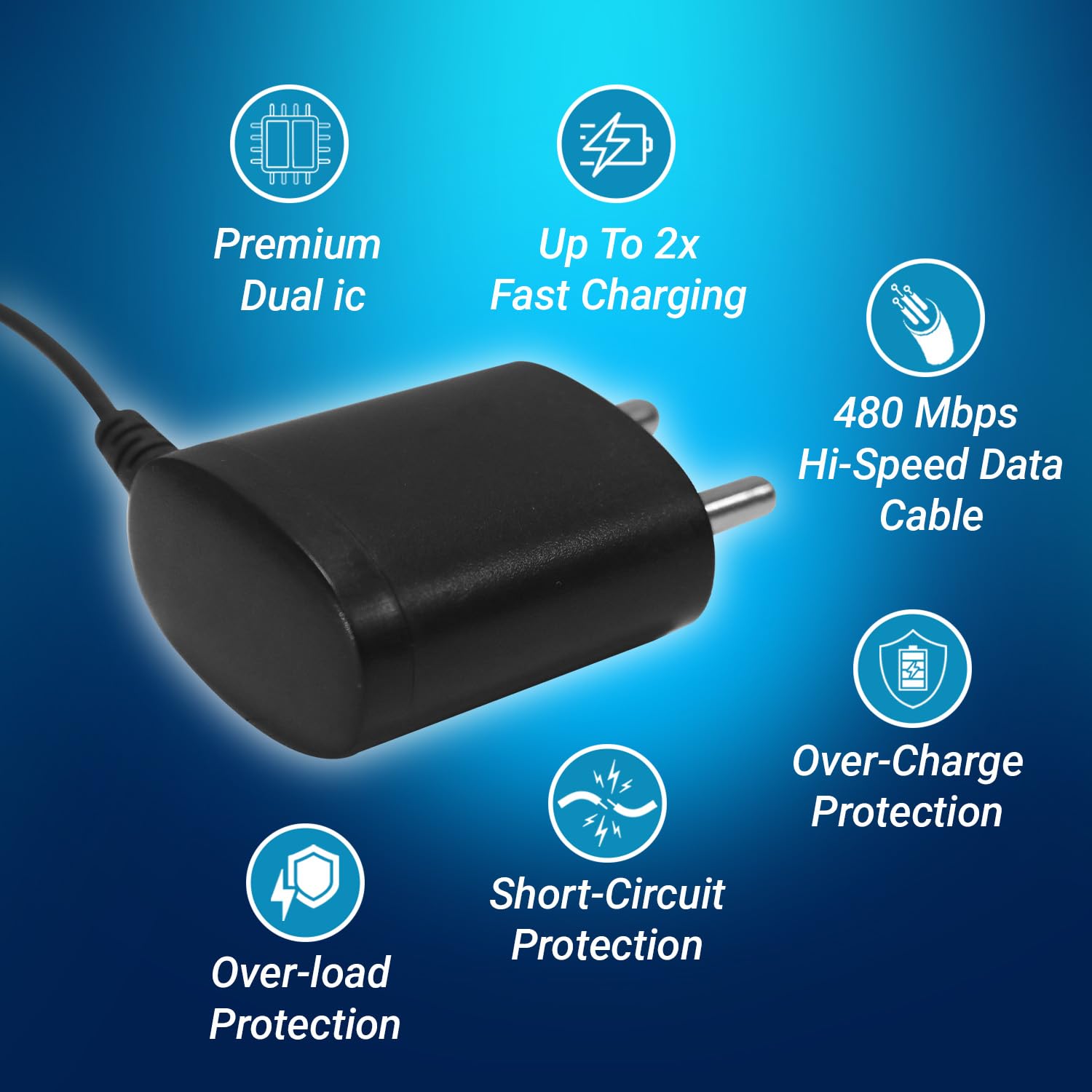 Universal 5V 500mAh Mobile Charger for Keypad Phones – Compatible with Nokia, Samsung, Intex, Lava, Jio Bharat, Feature Phones, Basic Handsets,Reliable Low Power Charging Adapter- (Micro Cable) — Amazon image 6