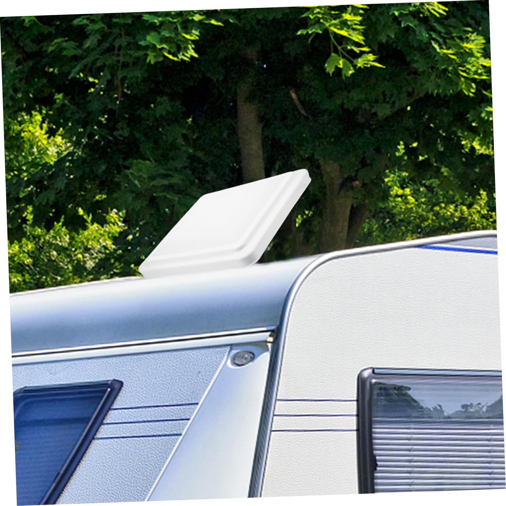 Cabilock Copertura Ventilazione Efficiente per Finestra Camper 14x14 Pollici e Plastica Bianca Installazione Semplice Tetto Veicoli Ricreazionali
