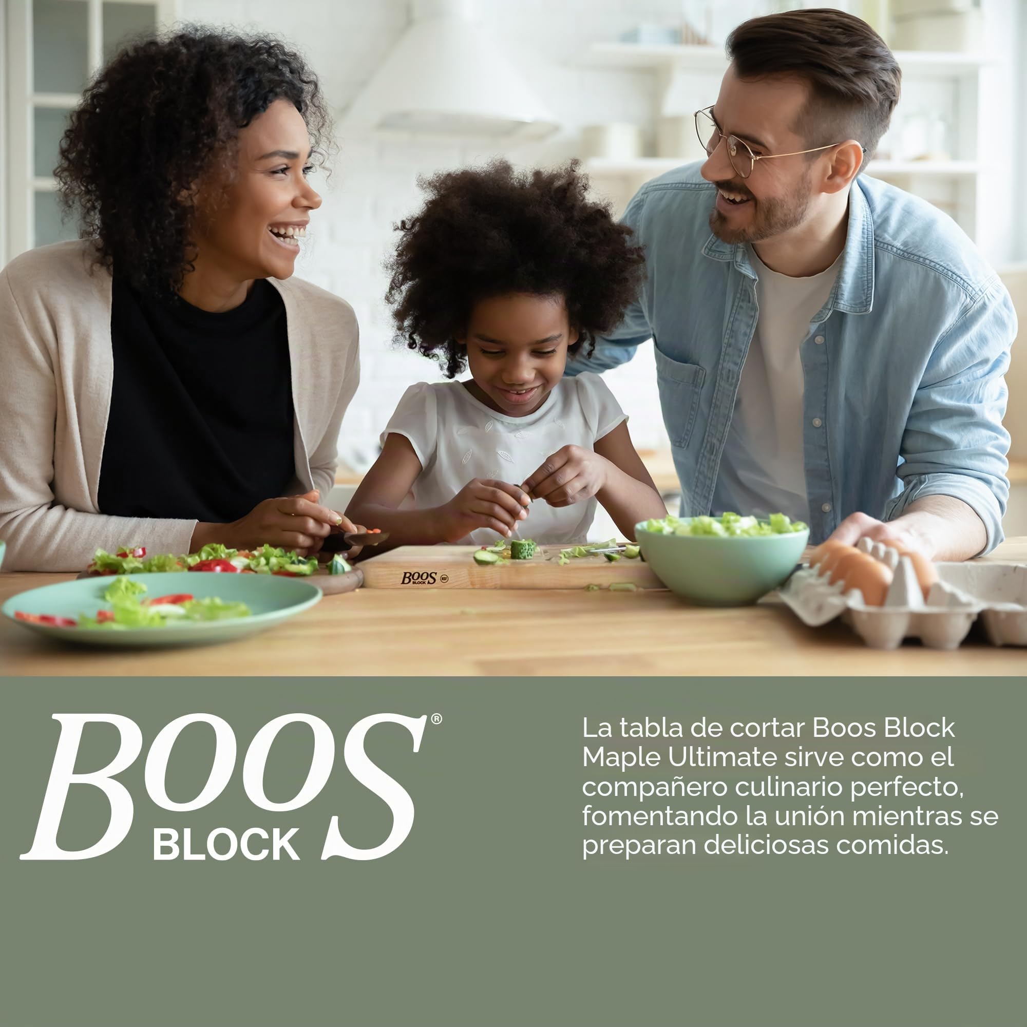 Boos Block Tabla Cortar con Recipientes - Reversible - 61 x 46 x 5,6 cm | Ranura Para Jugo - Tabla Cortar Cocina Profesional - Tabla Madera Cocina Grande - Extra Gruesa