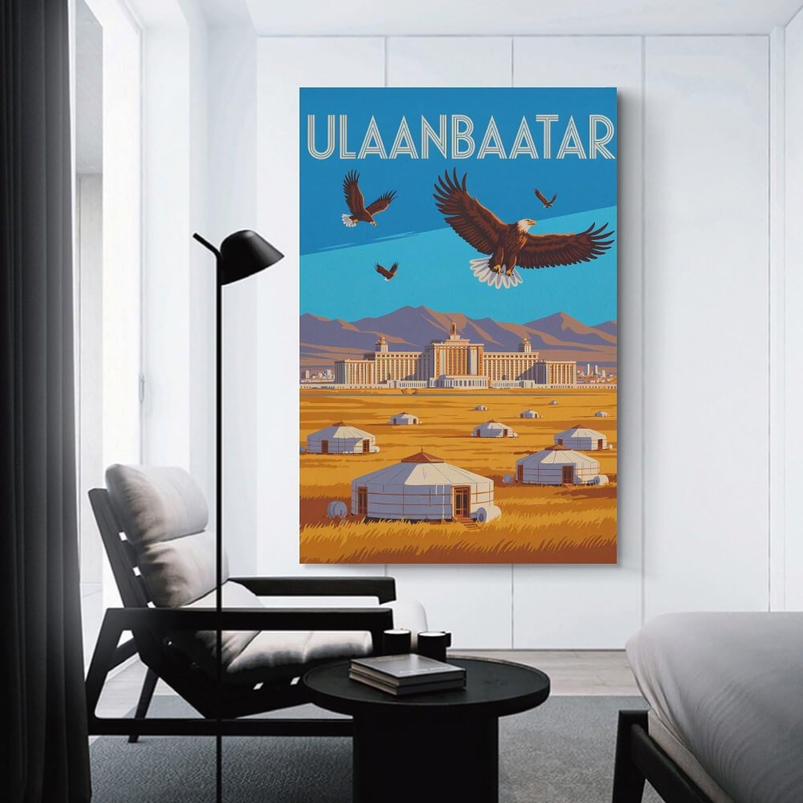 Junmoney Unframe-Style-23-1 Ulaanbaatar Travel Decorative Canvas Print, 16X24inch(40X60cm), For Gallery Wall Decor And Room Displays, Wall Decor Suited To Curated Displays