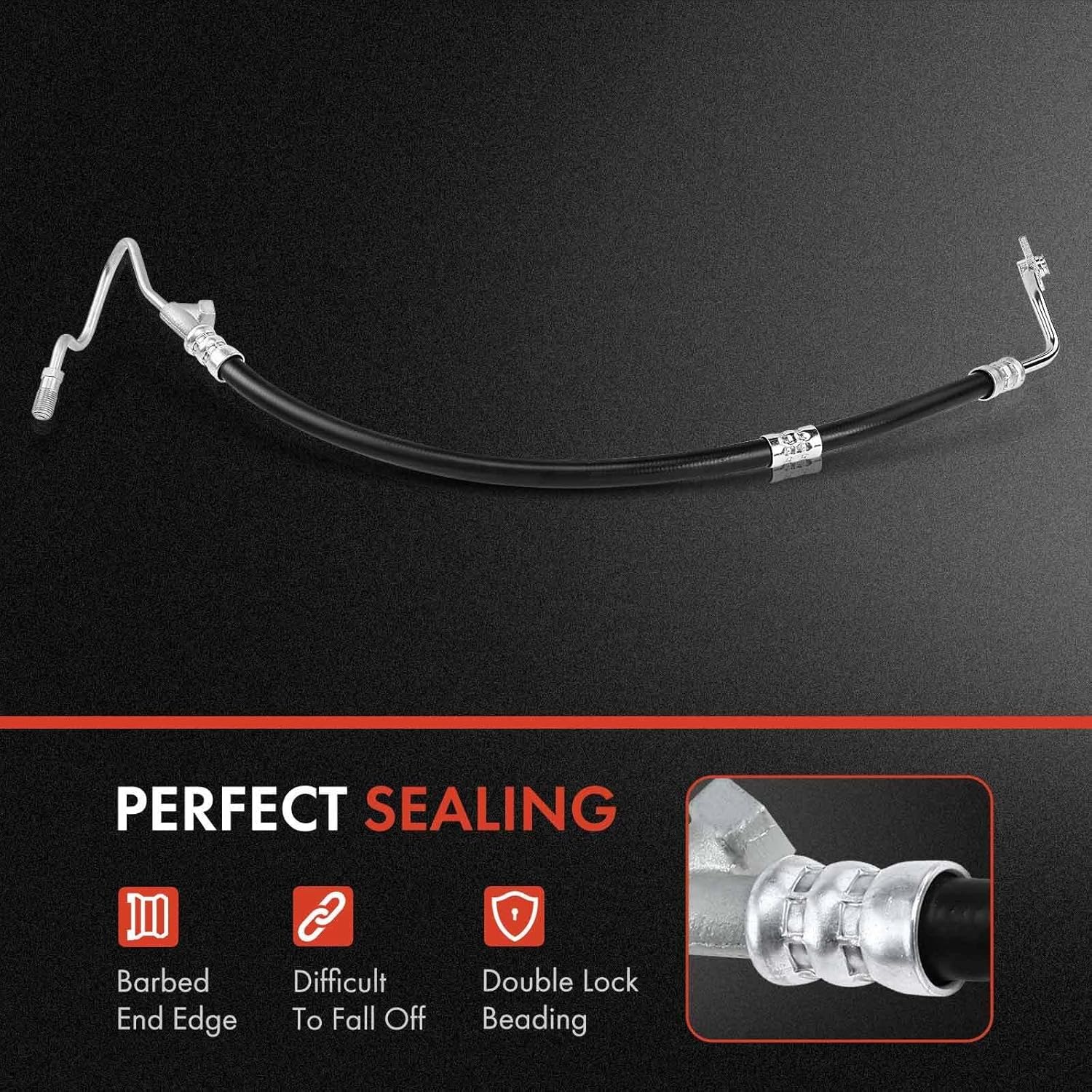 A-Premium Power Steering Return Hose Line Assembly Compatible with Buick Rainier 2004-2007 & Chevrolet Trailblazer 2002-2009 & GMC Envoy & Isuzu & Oldsmobile & Saab, L6 4.2L, Gear To Cooler