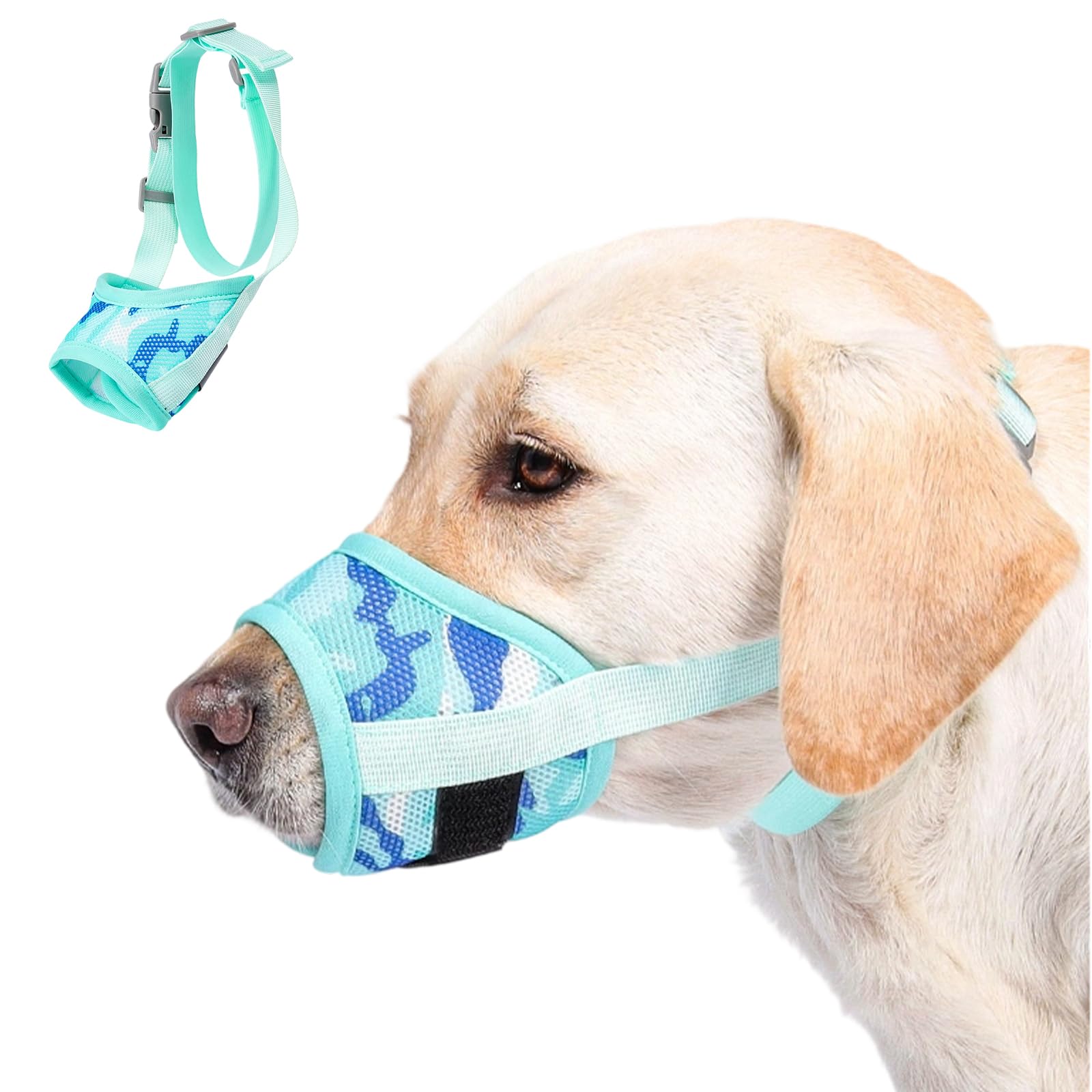 Museruola per Cani,Morbido Museruola Cane con Velcro Regolabile per Cuccioli e Cani di Taglia Piccola,Media e Grande,Impedisce di Masticare, Rosicchiare,Abbaiare e Mordere, Animali Museruola
