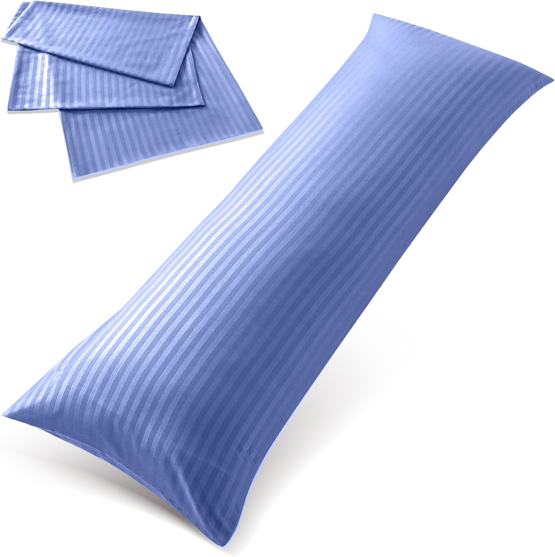 Hotel Linen Klub Long Body 1Pc Stripe Pillowcase - 100% Microfiber with envelope closure, Soft and Durable Quality, Size : 45 x 125cm, Lavender
