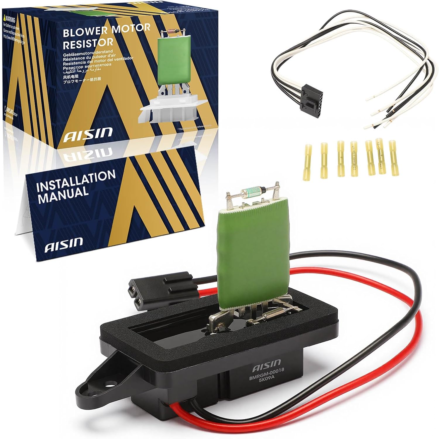 AISIN AFTERMARKET BMRGM-00018 HVAC Blower Motor Resistor Kit - Compatible with Chevrolet Silverado 1500 2500 3500 1999-2007, Tahoe 2000-2006, GMC Sierra 1500 2500 3500 1999-2007