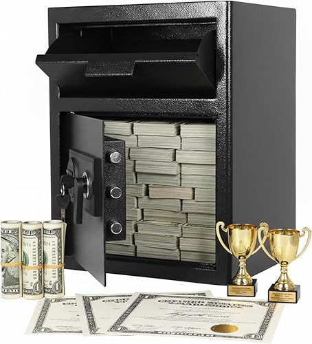 Miniatura 3 de Caja de seguridad para caídas de 2.57 pies cúbicos, caja fuerte con bloqueo de teclado digital y caja de ranura antirrobo para negocios, para pagos