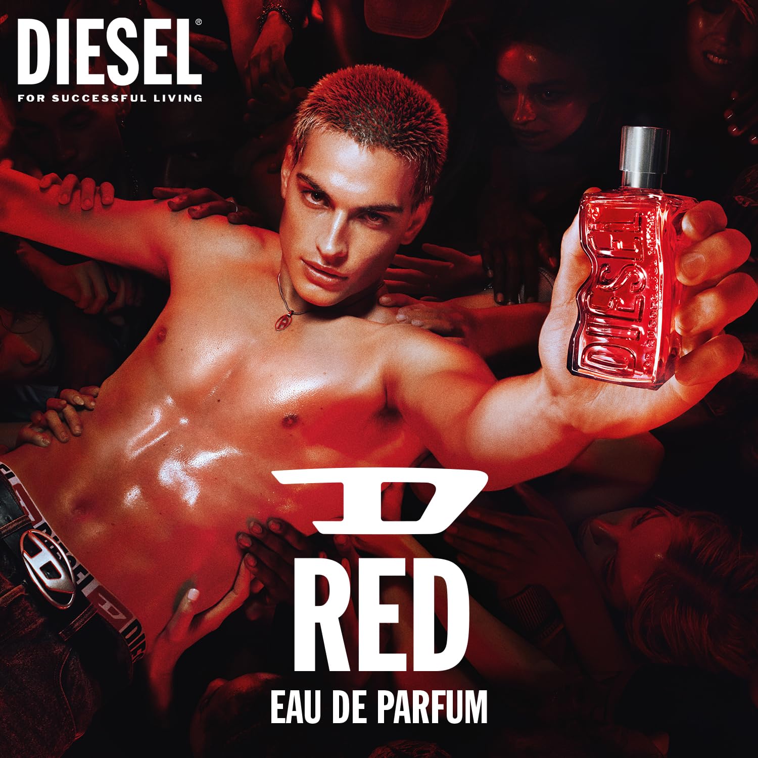 DIESEL D Red - Woda perfumowana dla mężczyzn - Aromatyczna paproć - Soczysty grejpfrut, lawenda prowansalska i drewno sandałowe - Długotrwały - Spray w sprayu
