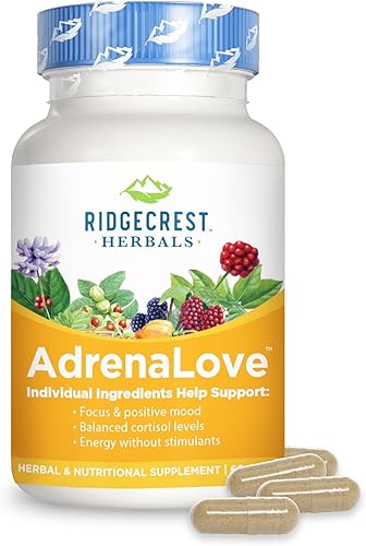 RidgeCrest Herbals Adrenal Fatigue Fighter, Adaptógeno Stress Support, 60 cápsulas veganas