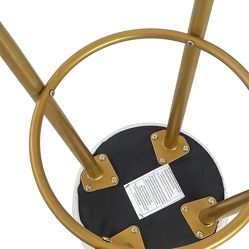 Miniatura 7 de Homebeez Juego de 2 taburetes de bar, 30 pulgadas de altura de mostrador, moderno, redondo, tapizado, de piel sintética, con ribete dorado para