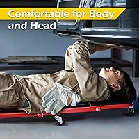 Vista 5 de MaxWorks 50873 2 en 1 Mechanic Creeper 36 pulgadas Z-Creeper Seat 300 lbs Capacidad de perfil bajo Creeper con 6 ruedas para garaje tienda