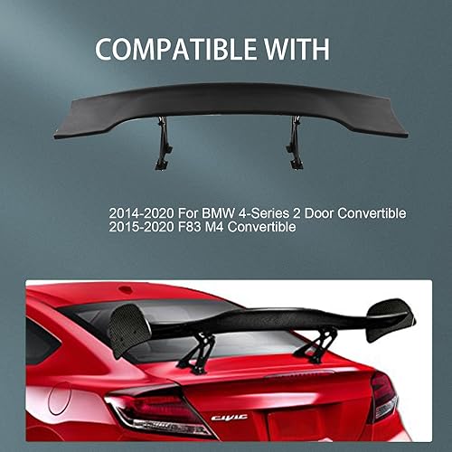 Miniatura 5 de SCITOO Alerón de alerón de 57 pulgadas, universal, color negro mate, estilo GT