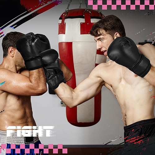 Miniatura 3 de 2 pares de guantes de boxeo para niños, jóvenes y adultos, incluye guantes de boxeo de 6 onzas y 10 onzas, equipo de combate para entrenamiento de