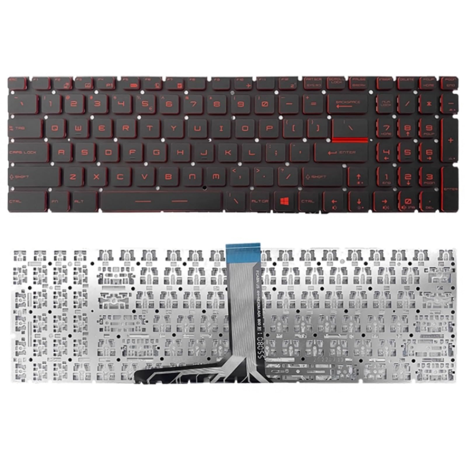 US Układ RU dla MSI do MS-1773 1795 17B1 17B3 1771 1772 1775 1781 Klawiatura laptopa Części do laptopa (czerwona, US)