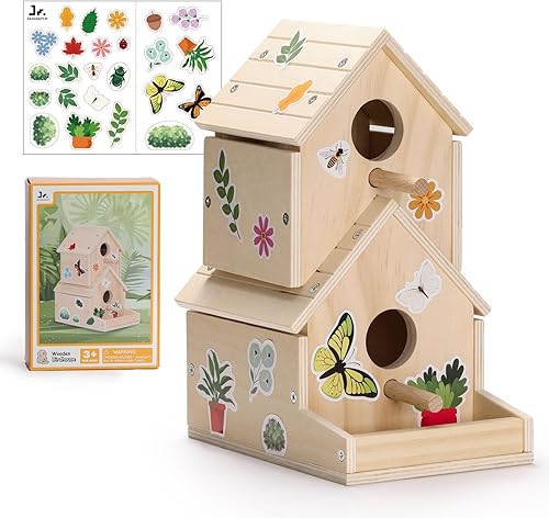 Miniatura 2 de SainSmart Jr. Kit de casa de pájaros para que los niños construyan y pinten, juguetes de madera para manualidades, manualidades de madera sin