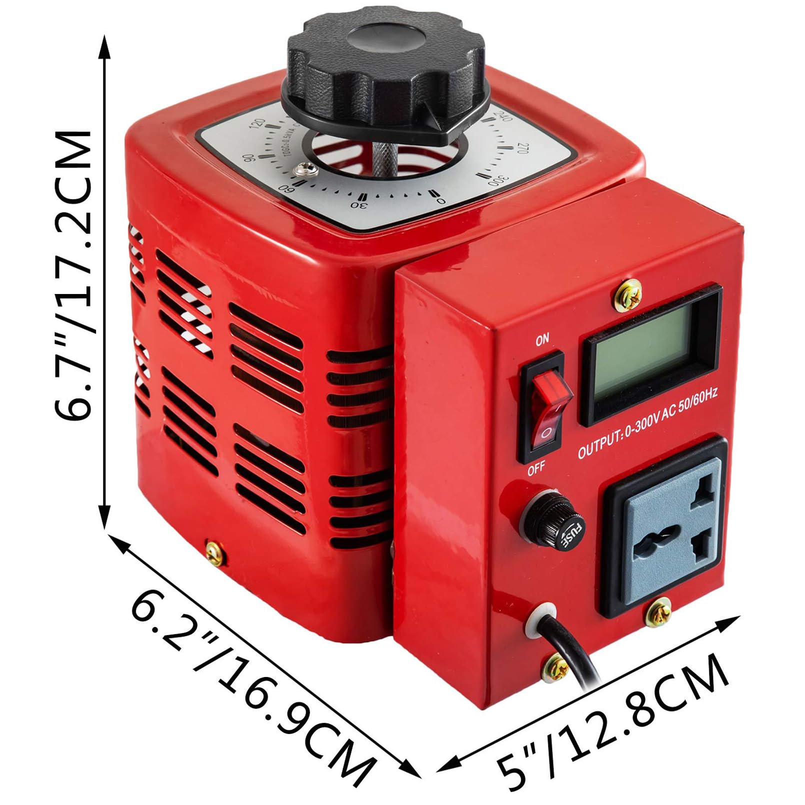Transformator zmienny 0-300 V, regulator napięcia AC Transformator Konwerter Ekran LCD 500 VA-3000 VA Wbudowane zabezpieczenie przed przeciążeniem cewki miedzianej dla zasilacza