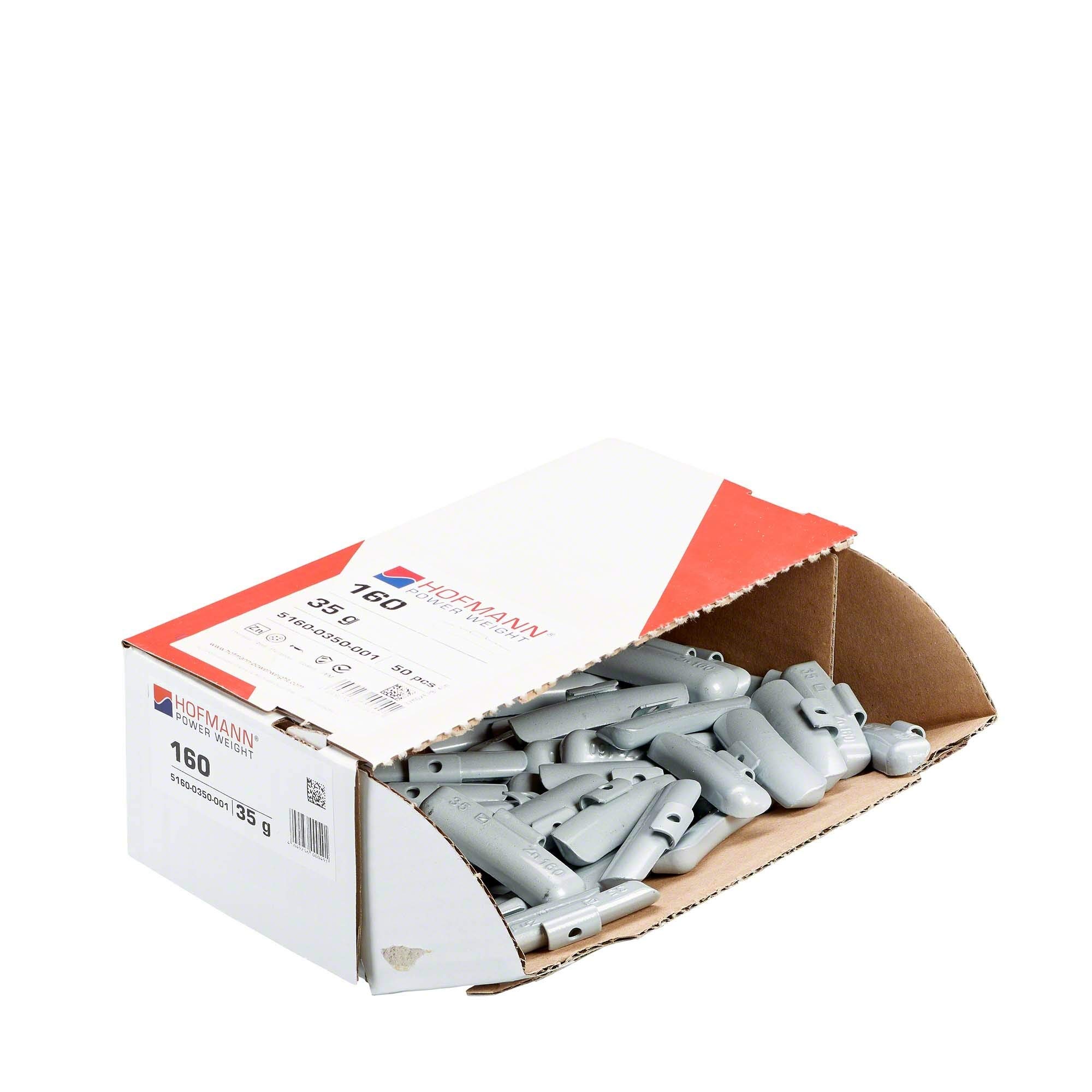 Hofmann Power Weight 5160-0350-001 silber 35g Schlaggewichte Stahlfelgen, 50er Pack