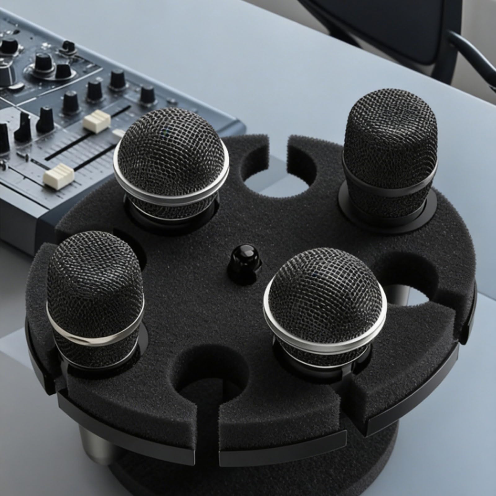 Supporto compatto per microfono antiurto Organizzatori a 6 fori Leggero per trasmissioni dal Studi professionali Supporto per microfono antivibrante Dock leggero salvaspazio per streaming live