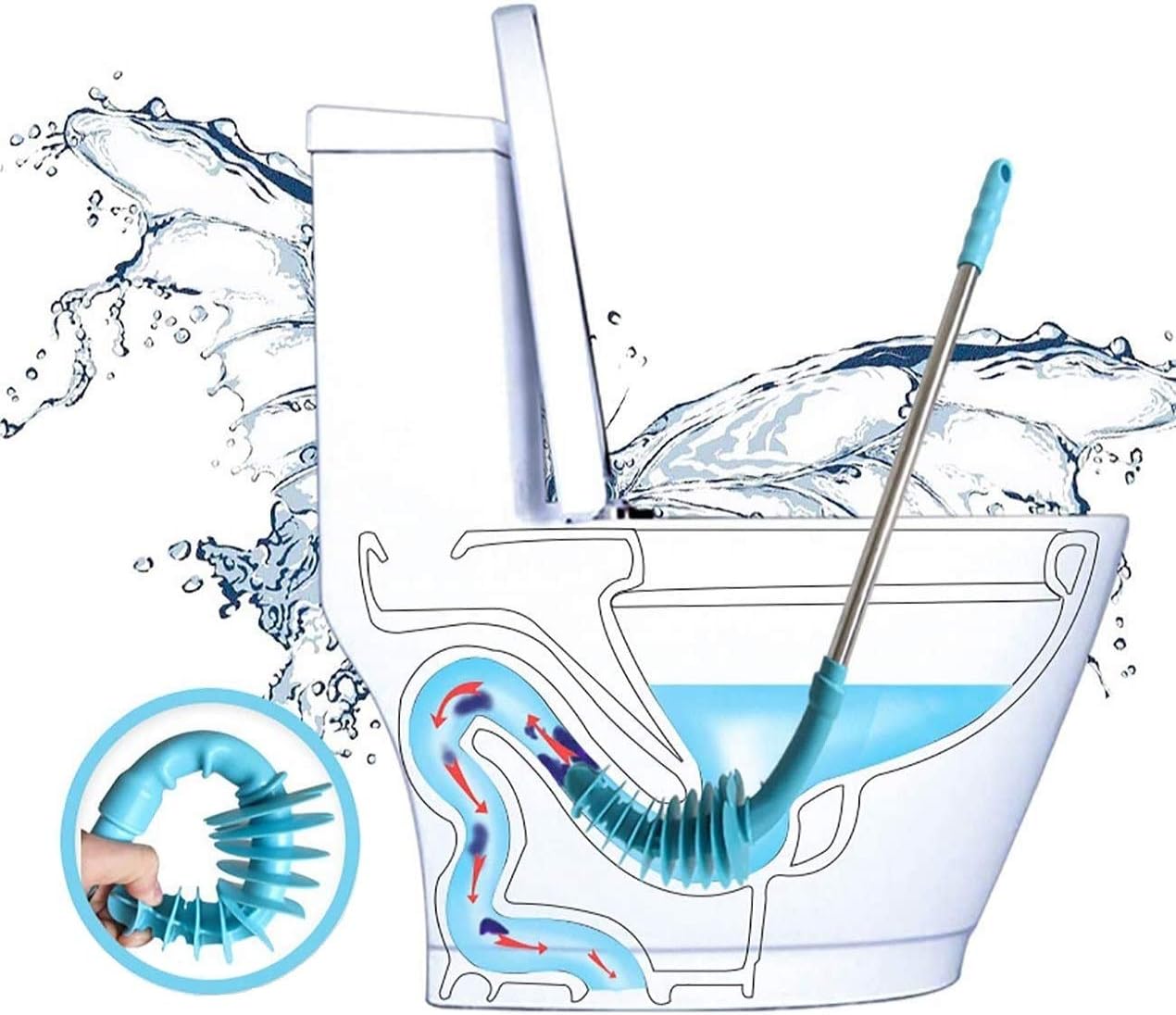 Heavy Duty Plumbers Snake, 7.7m Plumbing Snake Drain Auger, Hair Clog