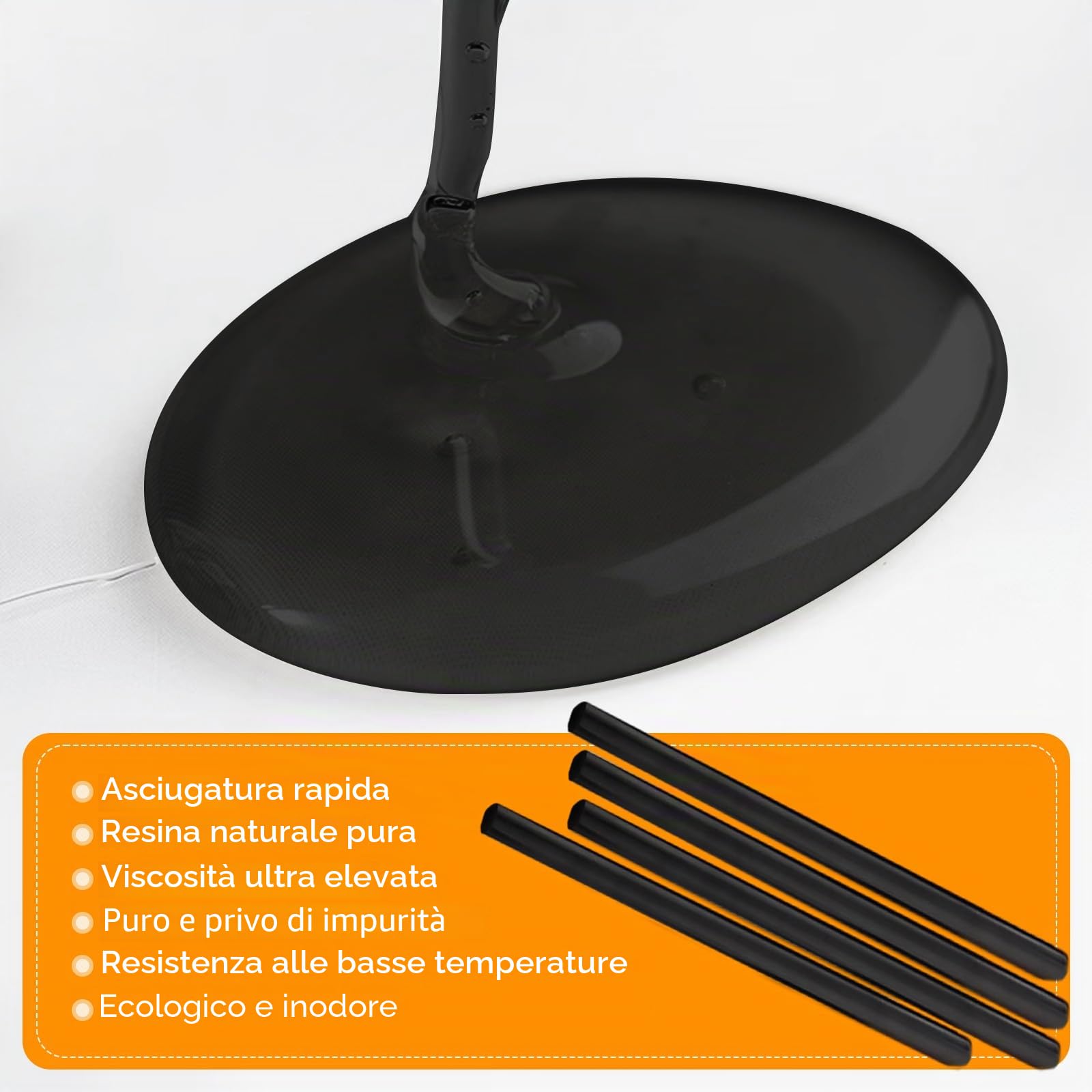 40 pezzi stick colla a caldo Ø11x200 mm – Nero, ricarica colla a caldo per pistola, bastoncini per pistola colla a caldo, colla caldo, colla a caldo ricariche