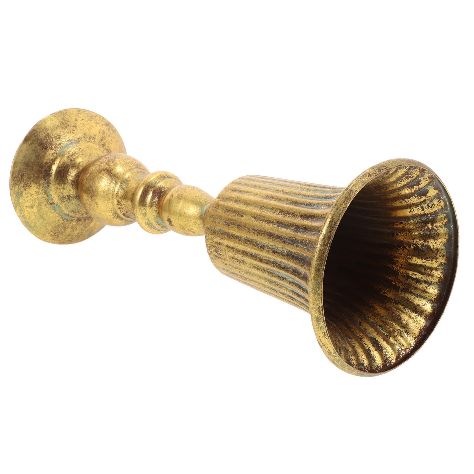 Jarrón de metal vintage dorado EXCEART de hierro ligero para flores secas en casa