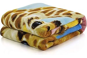 Dawhud Direct Super Soft Plush Giraffe Blanket - Queen Size