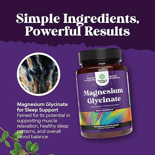 Miniatura 4 de Suplemento de glicinato de magnesio puro, cápsulas de magnesio para dormir y descansar para hombres y mujeres, píldoras veganas de alta absorción