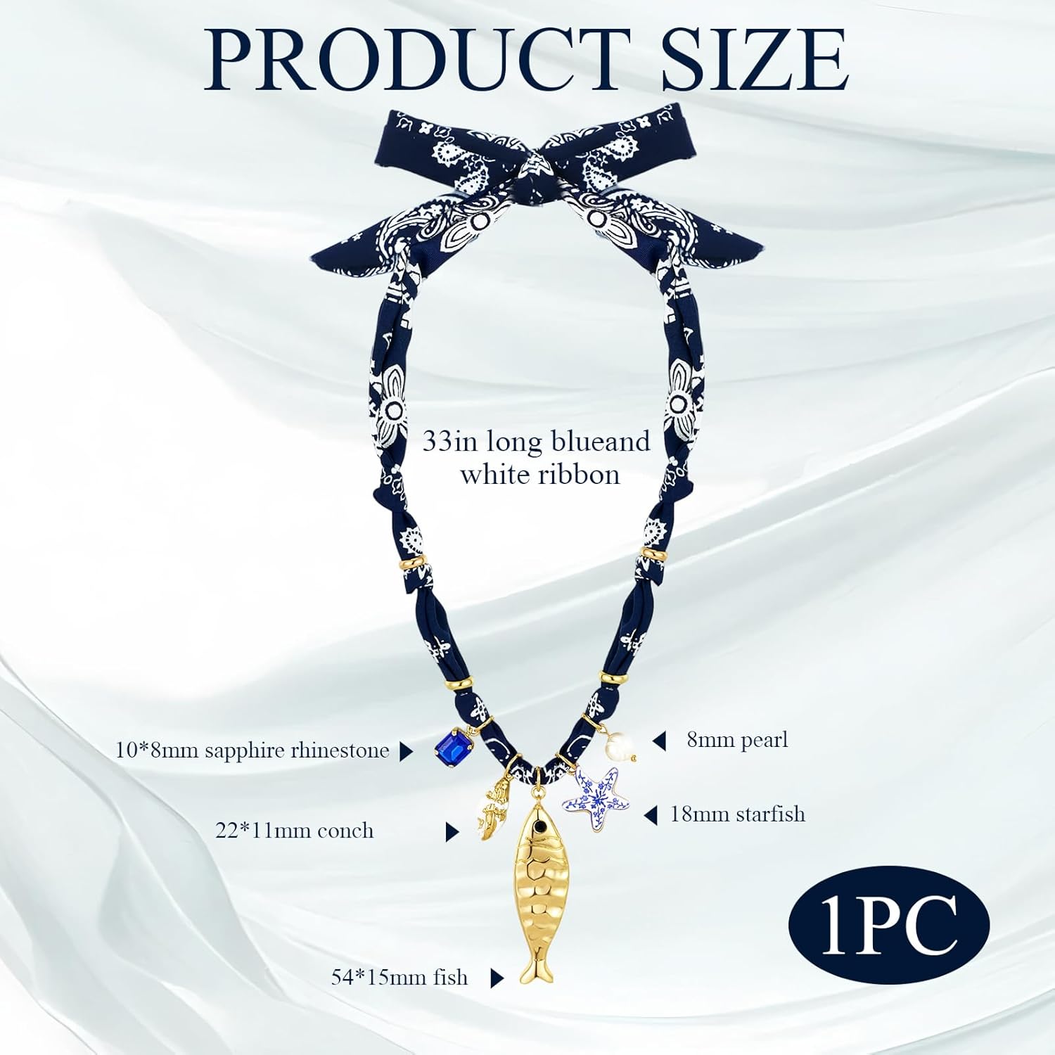 Scarf Necklace with Charm for Women,Fashion Bandana Necklace,Bandana Necklaces with Charms,for Women Costume Accessories Gift - Image 2