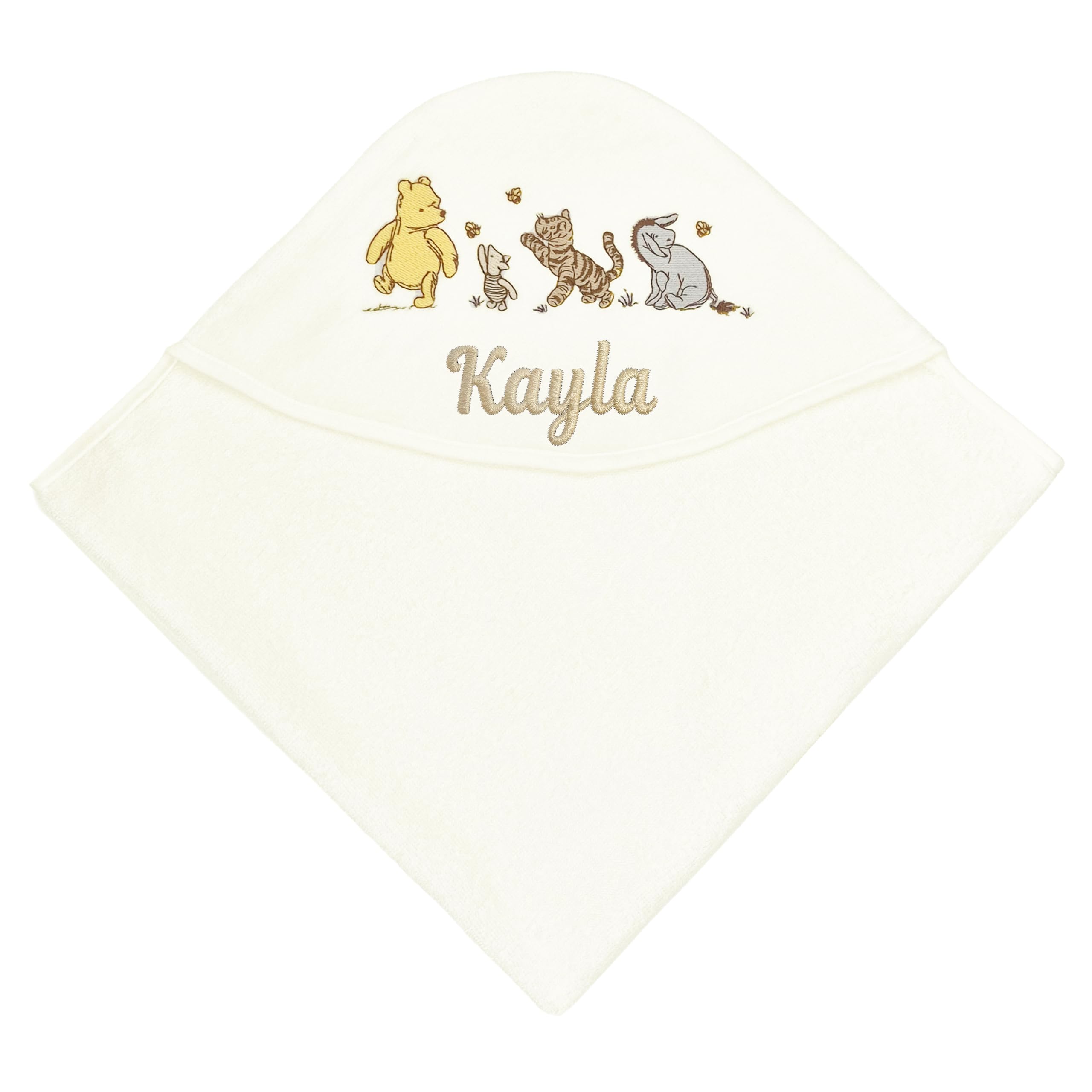 Disney Winnie the Pooh Baby Towel Personalised Hooded Piglet Tigger Eeyore (Personalised Winnie the Pooh Towel) — view 3