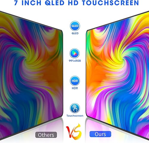 Miniatura 4 de Apple CarPlay Android Auto Portátil de 7 pulgadas QLED Pantalla Táctil Estéreo para Coche - Bluetooth 5.0 Mirror Link Control Volante Asistente de