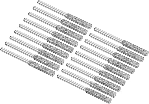 PATIKIL Afilador de motosierra de diamante de 532 pulgadas, paquete de 18 herramientas de afilado para pulir piedra, color plateado