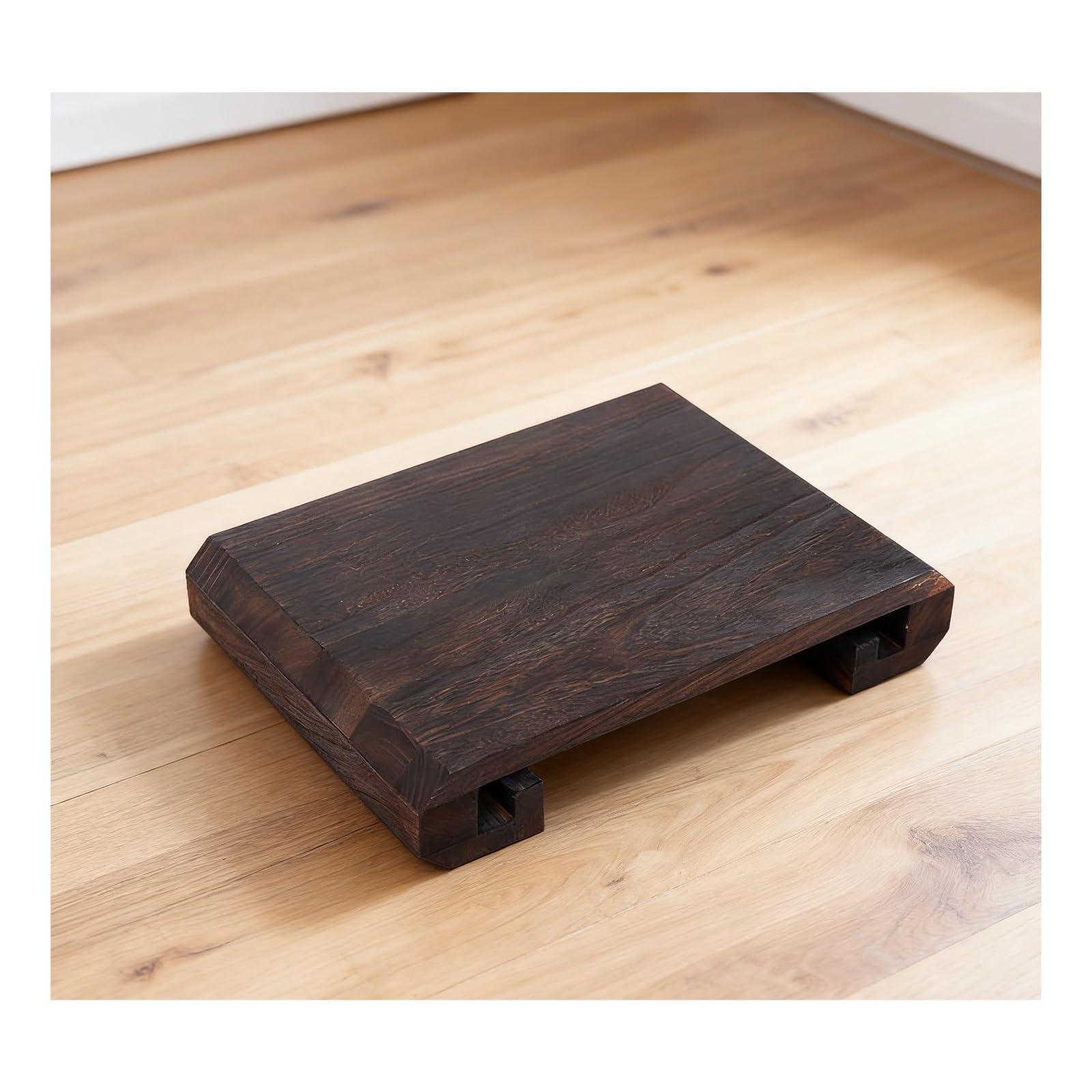 step stool, Solid Wood Material, Thickened Board, Stable Load-Bearing, Suitable for A Variety of Scenarios(Dark Wood Color)