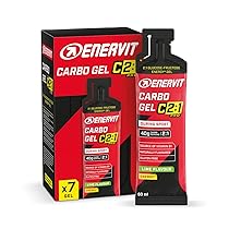 Enervit, Carbo Gel C2:1PRO Lime, Gel Energetico, 40g di Carboidrati, Per Attività ad Alta Intensità, +50% di Carboidrati Assorbiti, Gusto Lime, Senza Glutine, Alta Digeribilità, Vegan, 7 Pack da 60ml
