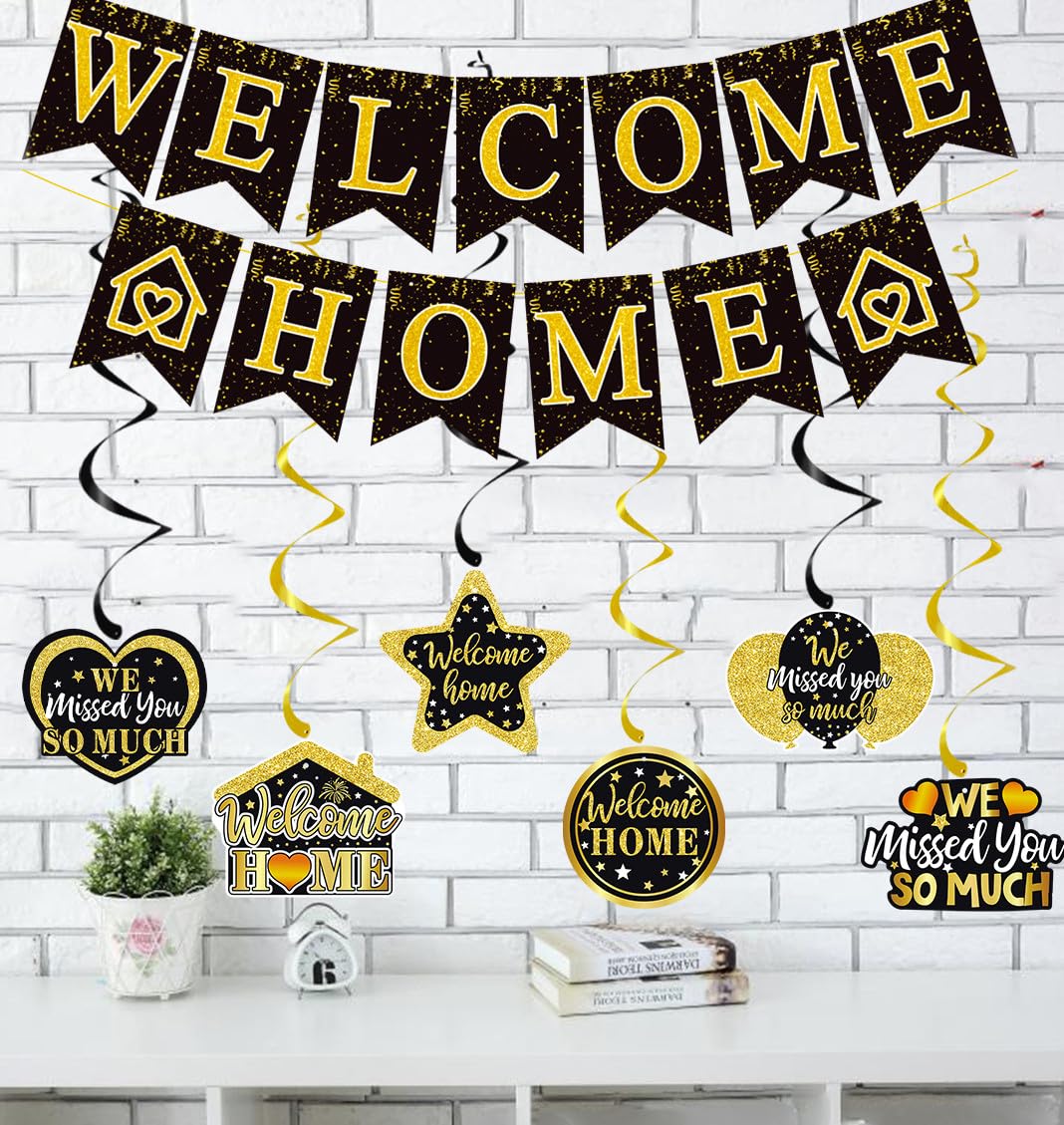 Elicola Welcome Home Party Decorations Set including 6PCS Hanging Swirl for Baby Shower and Family Celebration - Image 4