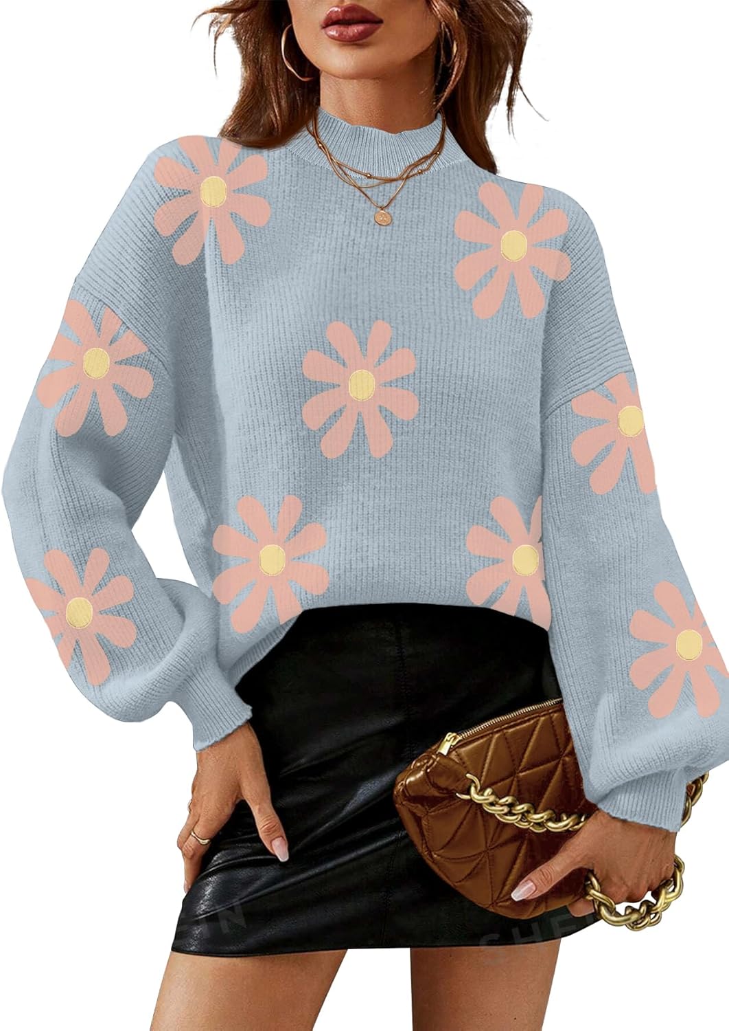 Zeagoo Sweaters for Women 2025 Fall Fashion Trendy Long Sleeve Lantern Knit Sweater Tops