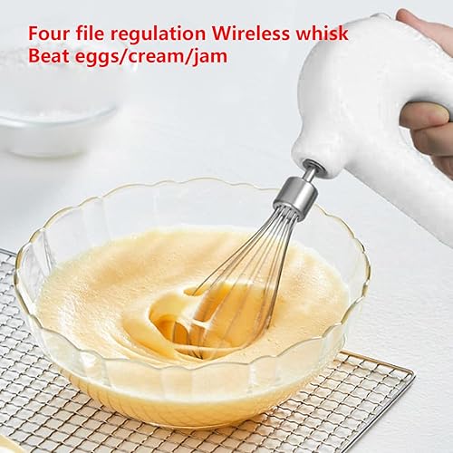 Miniatura 2 de Batidora de mano eléctrica, batidora de mano con carga USB, mezclador eléctrico de mano adecuado para batir claras de huevo/masa de pastel/crema,