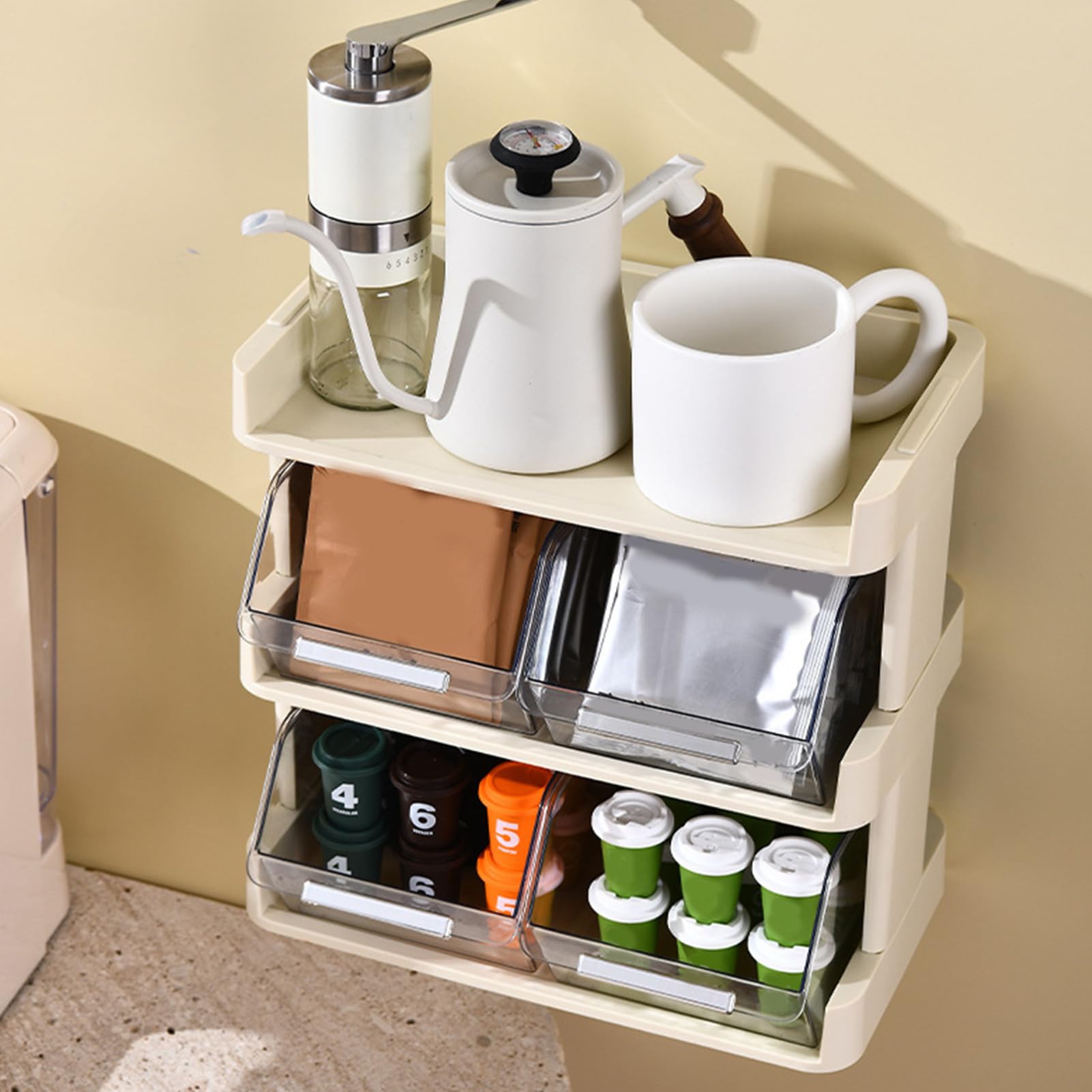 Organisateur pour sachets de thé - support de comptoir multicouche