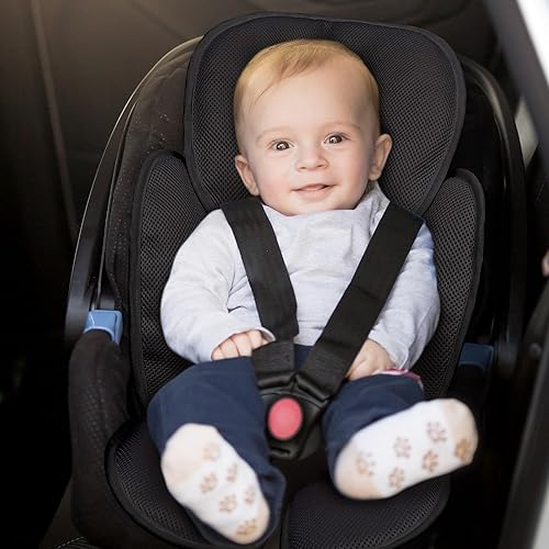 Miniatura 5 de Soporte para la cabeza del asiento de automóvil 2 en 1, inserto de asiento de automóvil infantil para niñas y niños, soporte suave para el cuello y