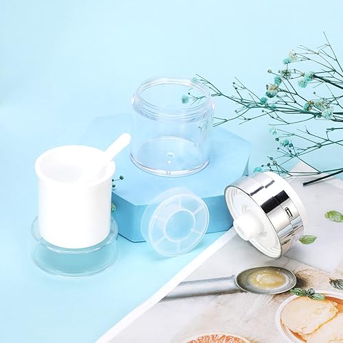 Miniatura 3 de 2 frascos de crema al vacío, paquete de 2 frascos portátiles de crema de loción con espátula cosmética, dispensador de tarros de cremas cosméticas