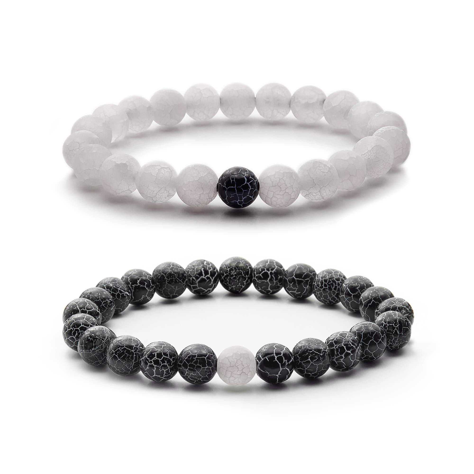 AnavegoTrue Bond Comes with Unique Storage Gift Box Matching Couples Bracelet Set. Gift for Him Her Boyfriend Girlfriend Husband Wife Women Men Mother Father. 8 Millimetre Beaded