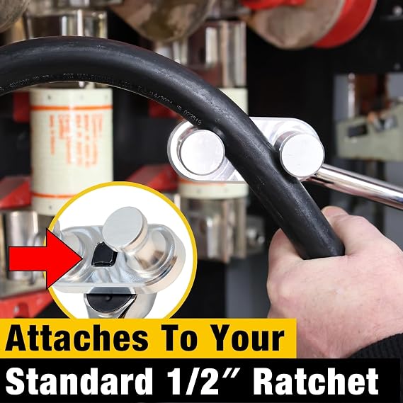 Rack-A-Tiers Bend-All Jr. - 1/2 Ratchet Cable/Wire Bender, for 3AWG-500 MCM, Aircraft Aluminum Wire Bending Tool, Wire Bending Hand Tool, Electrical Wire Bender (77455)