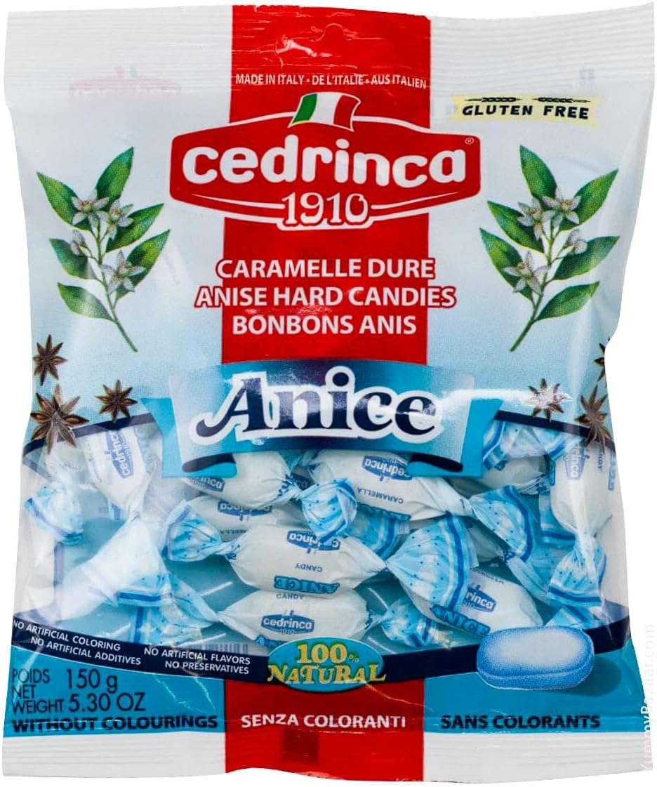 Italian Anise Hard Candies, Gluten Free by Cedrinca 150g/5.3 oz