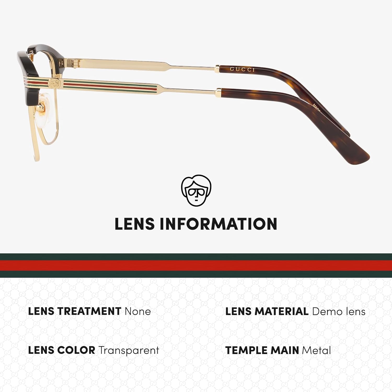 Gucci GG0241O Designer Fashion Eyeglasses Stylish Metal Rectangular Frame Eyewear with Luxury eSHADES Kit - Embrace Sophistication and Elegance - Image 4