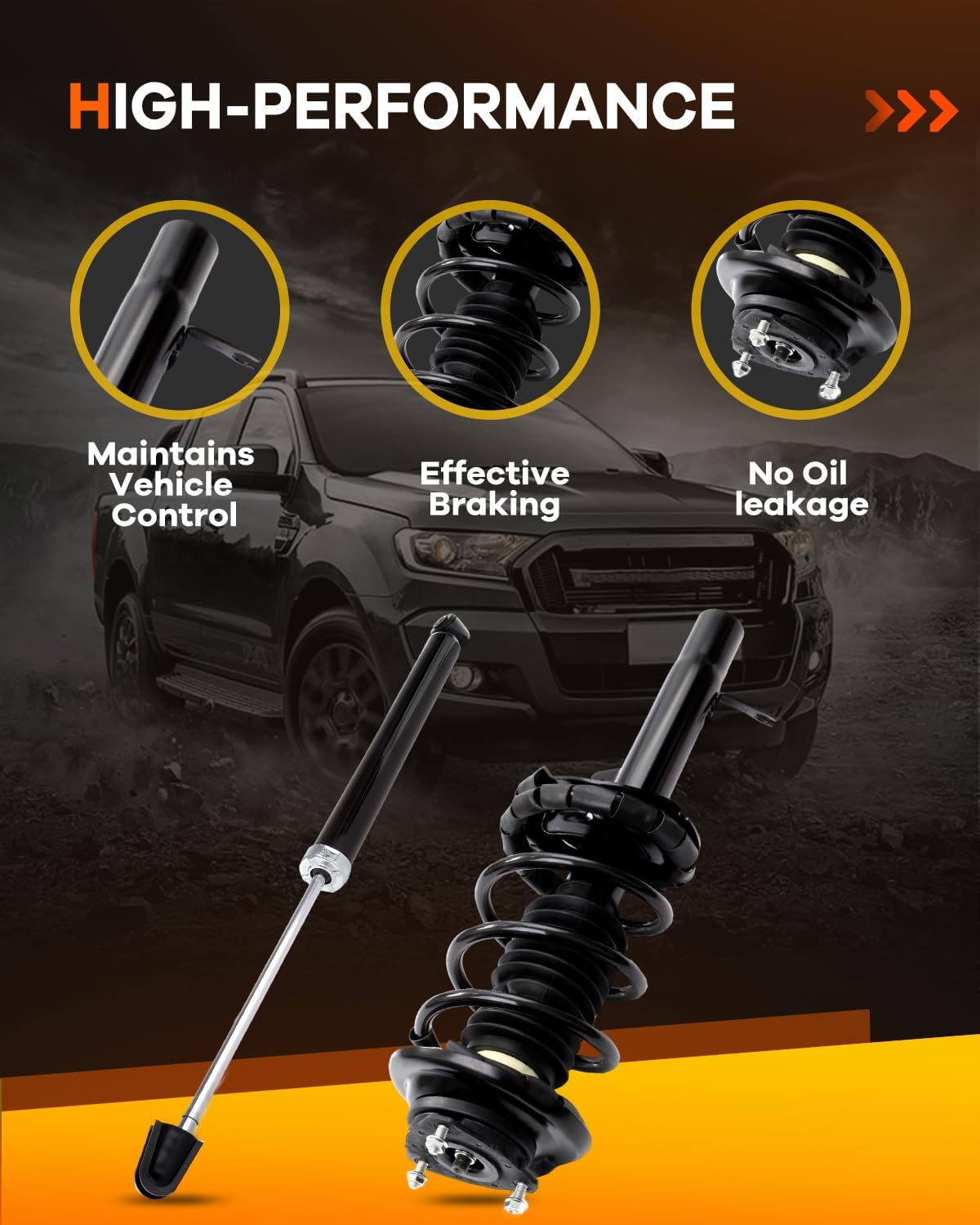 Spring Strut Assembly,OCPTY Complete Struts Shocks Fits for 2000 2001 2002 2003 2004 2005 for Ford Focus 171505 171504 5796 Replace Strut
